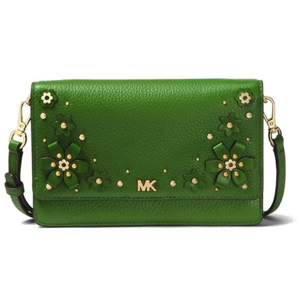 MERCER FLORAL EMBELLISHED LEATHER PHONE CROSSBODY